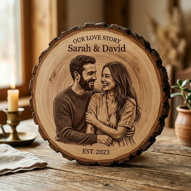 Heart-shaped wooden clock gift sample